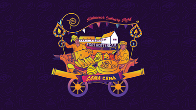 Lost Land - Culinary Event celebration colorful culinary culinary event culture festival food festival graphic design illustration motion graphics night time party purple theme