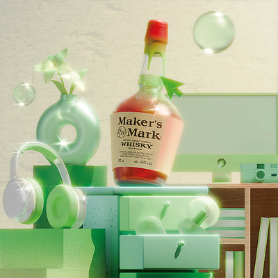 [Pixpills X Maker's Mark] Art Contest 3d 3dart blender branding design digital art illustration makers mark poster