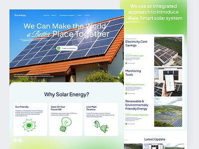 Ecoenergy - Sustainable Energy Web clean creative dashboard design eco energy graphic design health nature plant solar sustainable energy technology ui ui plant ui ux ux web design website