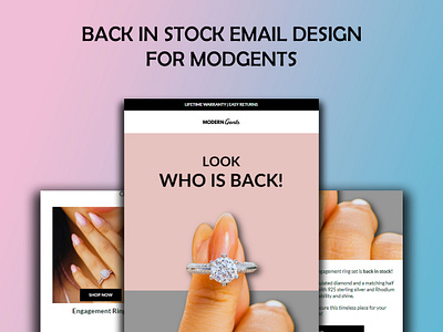 Back in stock email design for a Jewelry Brand branding design email email campaign email campaign design email design graphic design klaviyo klaviyo campaign klaviyo email klaviyo email design klaviyo email marketing