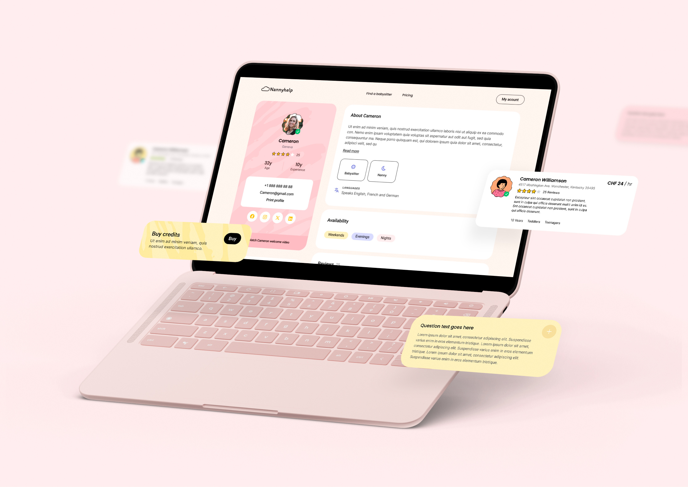 Example of UX/UI, Product Design, Web Design