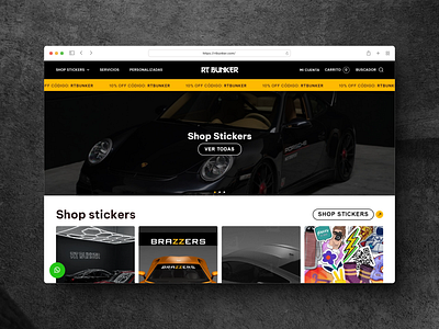 Car Stickers Ecommerce Elementor Website animation car e commerce ecommerce elementor graphic design online store racing shop shopify stickers store web design website woocommerce worpdress