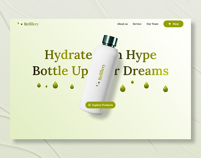 Water Bottle Hero UI design hero home page landing page ui ui design ux