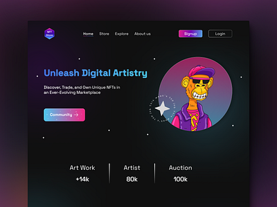 Landing Page-NFT Store concept landing page landing page nft nft uiux web design