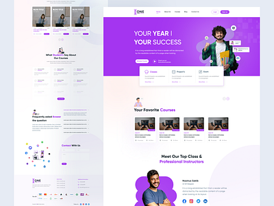 One Year Academy Landing Page Design creative design e learning page landing page ui web design