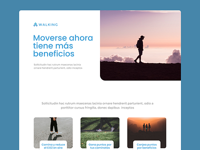 Walking - Landing page for a healthy life App interface landing landing page startup ui ux walk walk app