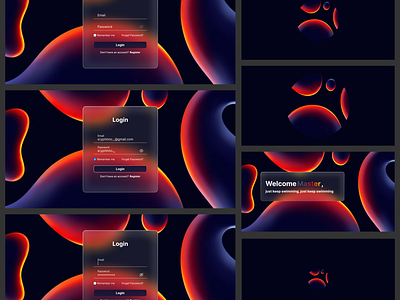 Login with Glassmorphism Style design figma glassmorphism login ui ux website