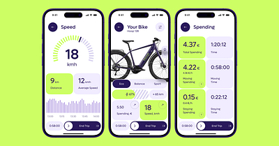 Bike-sharing app - Bike screens app bicycle bike ios mobile app sharing ui ux ux design