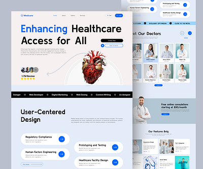 Medical Landing Page clinic crm crm softwire dashboard design doctor figma health healthcare hospital landing page medical landing page medicare medicine minimalist mobile app responsive saas ui website design