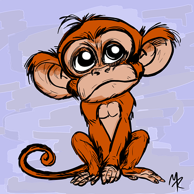 Cartoon Monkey Sad illustration