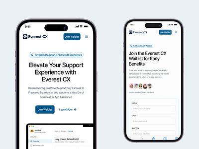 Everest CX - Mobile Responsive design everest cx figma landingpage mobile mobile first mobile responsive responsive saas saas website ui uidesign web webdesign