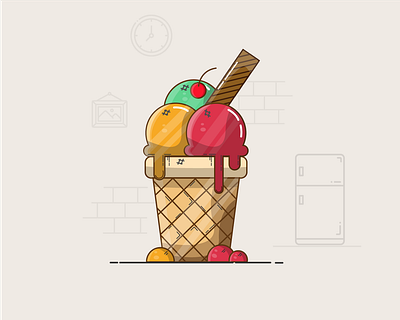 Ice cream sundae ice cream illustration illustrator sundae vector