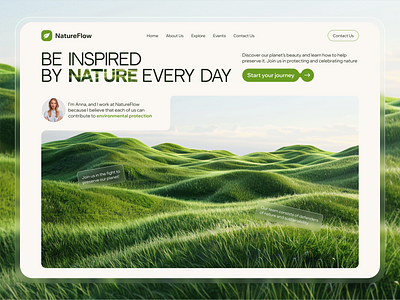 NatureFlow - Landing Page animation graphic design ui