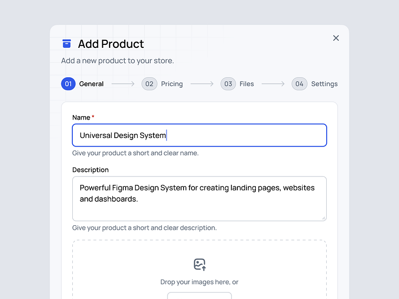 Add Product 123done add product clean design system figma figma ui kit form minimalism ui ui kit