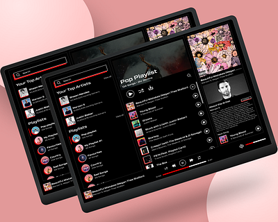 Web Music Player dark design music musicapplication musicplayer simple ui ux