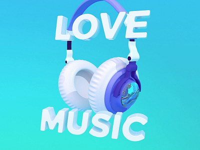 LOVE MUSIC Logo Animation 3d animation branding logo motion graphics