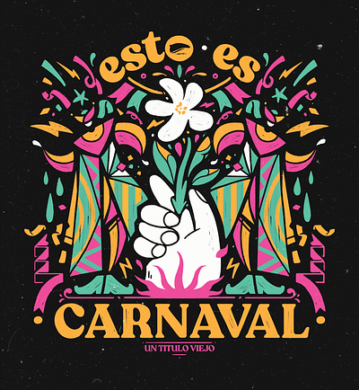 Esto es Carnaval - Un Titulo Viejo carnaval character design fill flower hand illustration logo minimal murga shapes simple sun uruguay