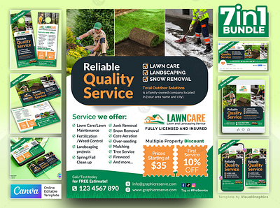 Lawn Care Best Quality Service Fully Marketing Material Bundle C