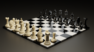 Chess Board 3d animation blender cycles realistic