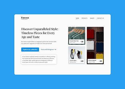 Hero section design for a Fashion Apparel store adobe xd dailyui design ui ux