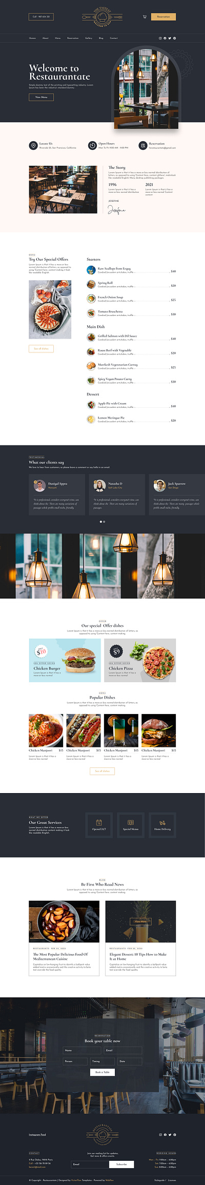 Restaurant Website Design design restaurant ui ux website