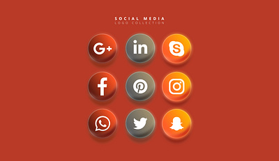 Social Media Icon branding design graphic design illustration logo orangicon redicon social media icon ui ux vector web design