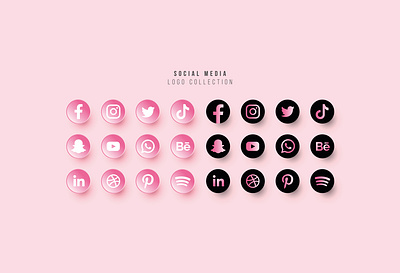 Social Media Icon branding graphic design icon illustration pink icon social media icon