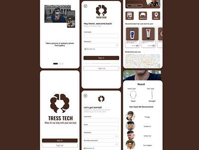 Tress Tech - Personalized AI Hairstyle design login login mobile mobile register register mobile scan scan mobile ui ui mobile