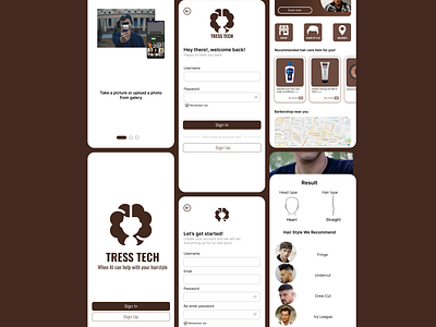 Tress Tech - Personalized AI Hairstyle design login login mobile mobile register register mobile scan scan mobile ui ui mobile