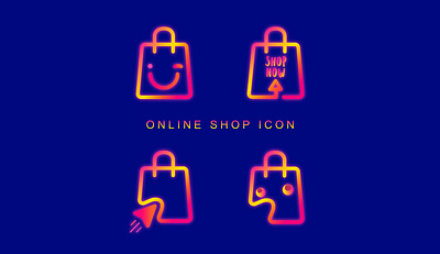 Icon Design For Online Shop branding design graphic design icon icon design icon online shop illustration logo vector