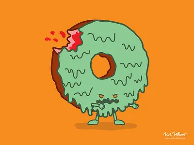 The Zombie Donut donut halloween horror illustration illustrator jelly macabre melting vector zombie