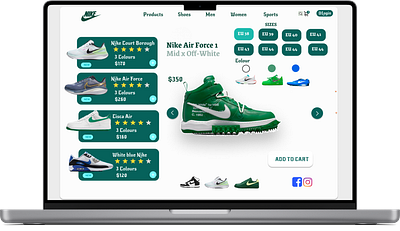 NIKE E-COMMERCE WEBSITE animation branding figma graphic design motion graphics ui