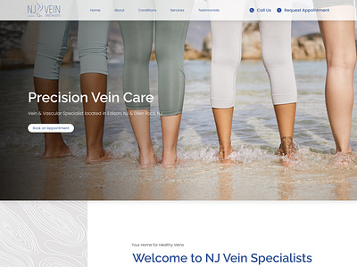 Vein Specialists, Aesthetic Design - Homepage and Website branding cohesive conversion designer figma high end homepage illustration medical medical design modern feel responsive design typography ui ux vein web design