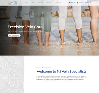 Vein Specialists, Aesthetic Design - Homepage and Website branding cohesive conversion designer figma high end homepage illustration medical medical design modern feel responsive design typography ui ux vein web design