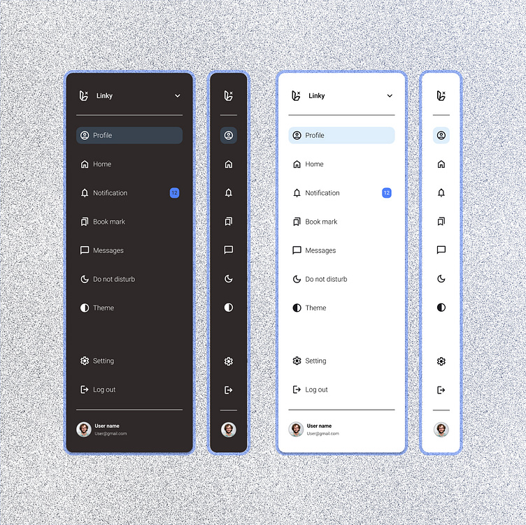 navigation sidebar by Elaya on Dribbble