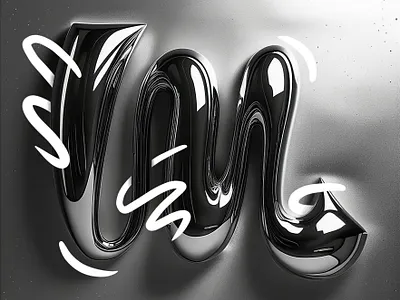 M 3d type firefly illustration illustrator letter design lettering procreate type type design