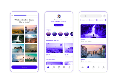 Travel App UI UX Design app app design app ui design app ui ux branding design destination app graphic design illustration landing page logo mobile app ui travel app travel app ui typography ui ui ux ux vector web app