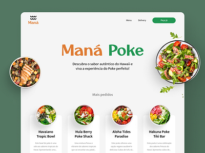 Maná Poke Restaurant design ecommerce food restaurant ui uxui