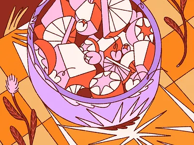 Summer Fruit Salad colors food food illustration fruit fruit salad fruits illustration orange salad shapes summer warm