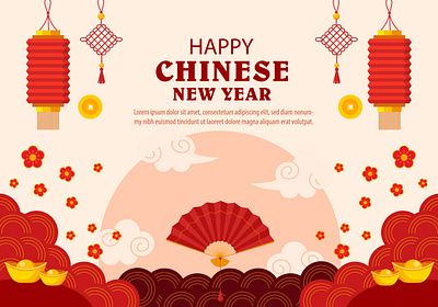 Vector hand drawn Chinese new year background template event