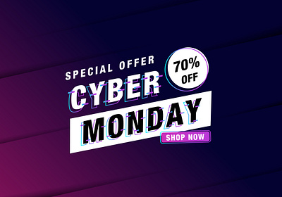 vector glitch Cyber Monday special offer label