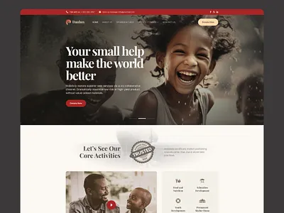 Danbox- Orphanage Foundation Website charity website clean design color danbox design donate donation figma figma template figma website fundraising helping child need help nonprofit nonprofit website orphanage sponsor a child ui design uiux website