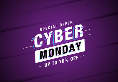 Vector glitch design of Cyber Monday concept background symbol