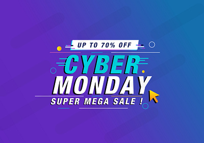 Vector flat Cyber Monday with arrow shopping