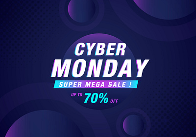 Futuristic Cyber Monday banner background internet