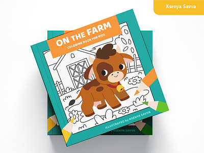 Coloring book for kids about farm animals adobe illustrator animal black and white book books cover cartoon character children coloring cover cow cute design farm for kids illustration on the farm page vector