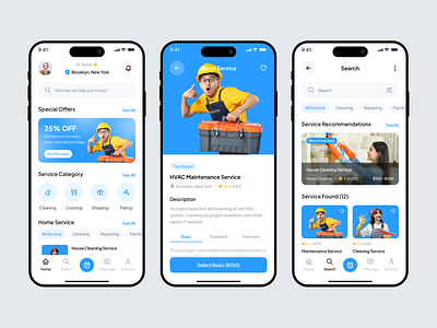 On-Demand Service Business App app cleaning cleaning service find service home service house chores light mode marketplace mobile on demand service providers service service app service marketplace service provider services services app solution app ui design uiux