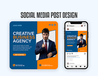 Creative Business Agency Social Media Post Template ads advertising banner design graphic design marketing poster
