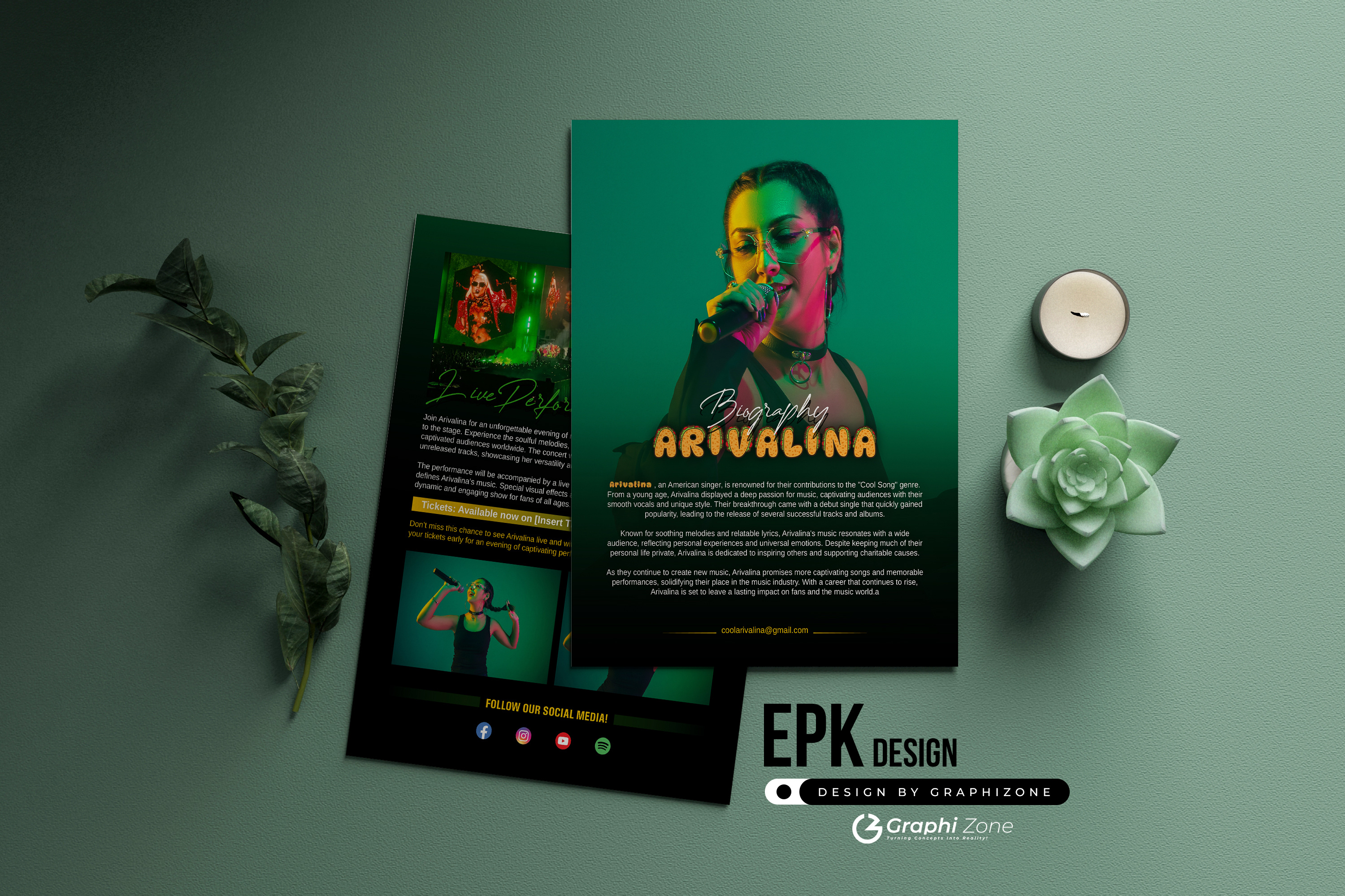 Example of Epk Design | Press Kit | One Sheet 
