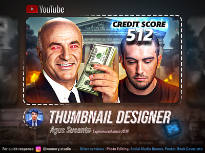 Thumbnail Design - CreditScore2 design graphic design manipulation photo editing photoshop thumbnail youtube thumbnail